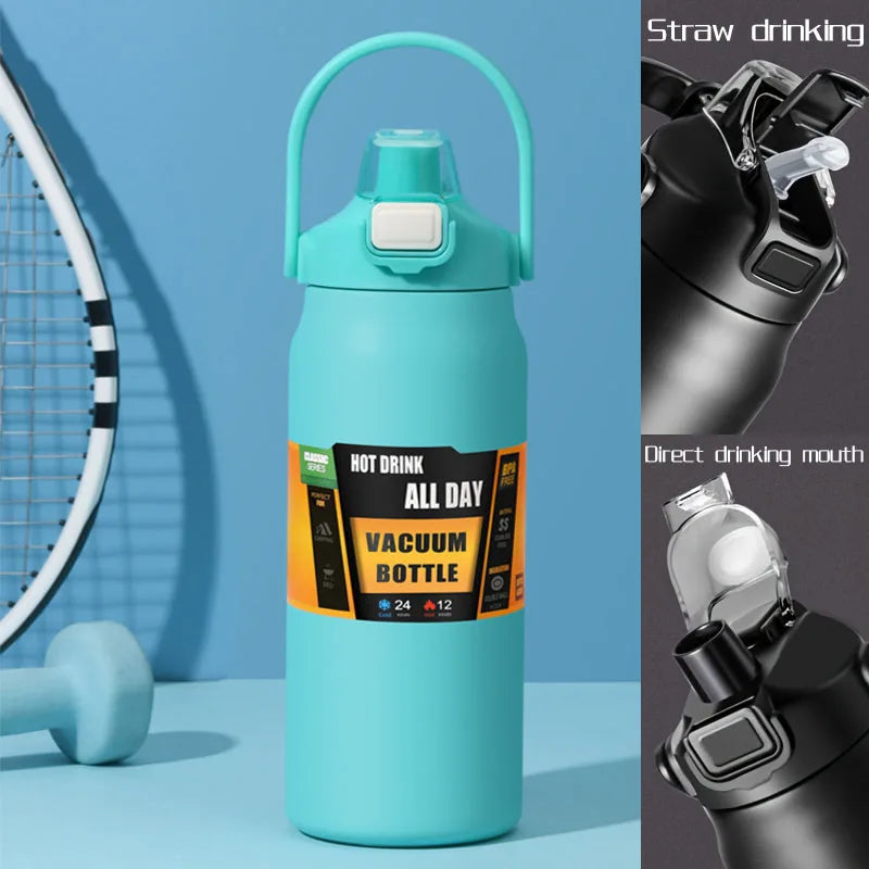 زجاجة حرارية من الفولاذ المقاوم للصدأ بسعة 2.5 لتر، ماء حراري محمول بسعة 2500 مل، كوب حراري معزول بسعة 2 لتر، 84 أونصة