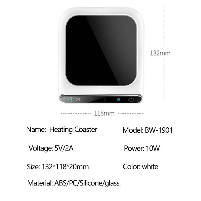 سخان أكواب كهربائي 5 فولت مزود بشاحن USB لتدفئة الأكواب وسخان أكواب الشاي وملحقات المكتب للحفاظ على دفء المشروبات