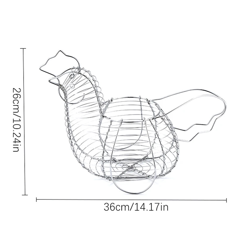 أدوات منزلية، مجموعة بيض على شكل دجاجة، سلة تخزين سلكية، تنظيم على طراز المزرعة