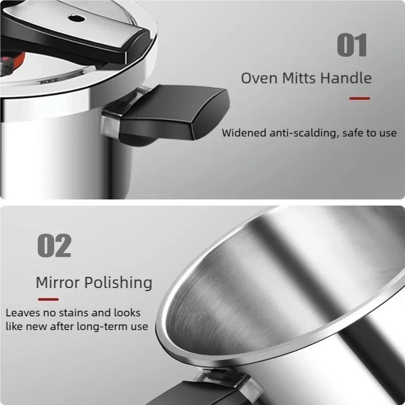 قدر طهي احترافي سريع التسخين مصنوع من الفولاذ المقاوم للصدأ 304 بسعة 4 لتر/6 لتر/8 لتر/10 لتر/12 لتر للتخييم والعائلة والمنزل