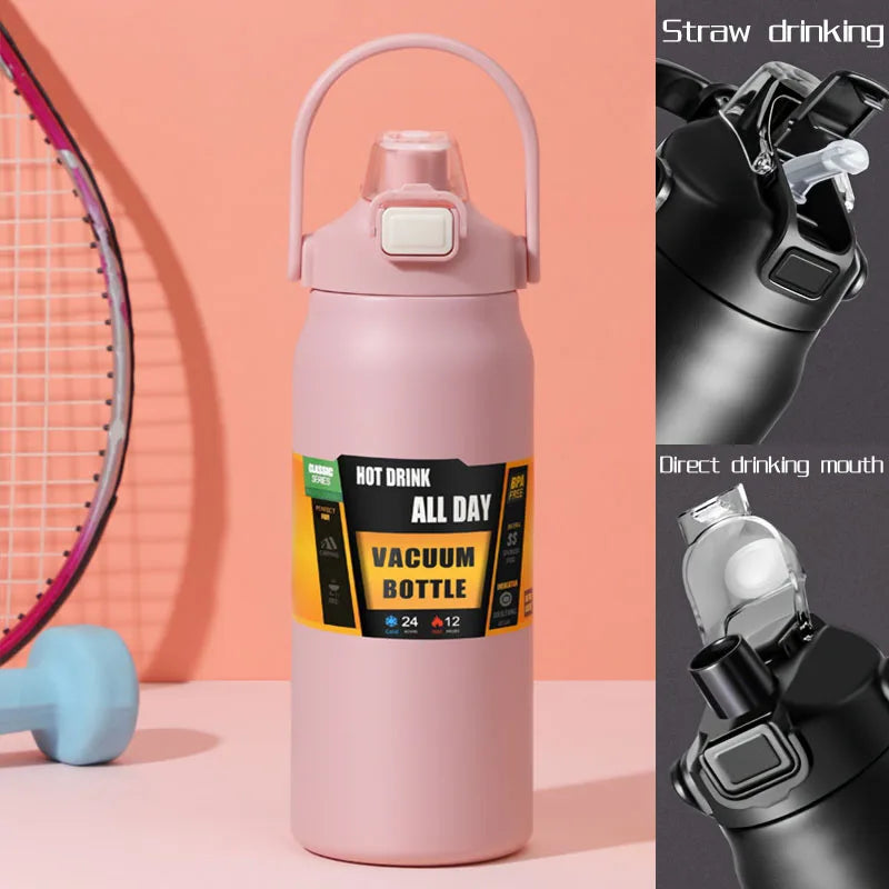 زجاجة حرارية من الفولاذ المقاوم للصدأ بسعة 2.5 لتر، ماء حراري محمول بسعة 2500 مل، كوب حراري معزول بسعة 2 لتر، 84 أونصة