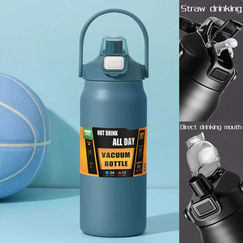 زجاجة حرارية من الفولاذ المقاوم للصدأ بسعة 2.5 لتر، ماء حراري محمول بسعة 2500 مل، كوب حراري معزول بسعة 2 لتر، 84 أونصة