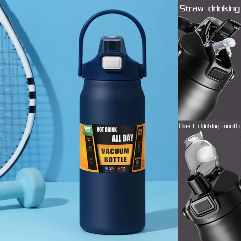 زجاجة حرارية من الفولاذ المقاوم للصدأ بسعة 2.5 لتر، ماء حراري محمول بسعة 2500 مل، كوب حراري معزول بسعة 2 لتر، 84 أونصة