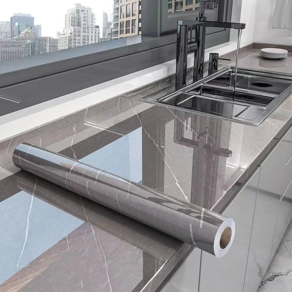 فيلم مقاوم للزيت للمطبخ، مقاوم للماء، مقاوم للرطوبة، ورق جدران، أسطح عمل، ذاتي اللصق، تجديد الخزانة، بلاط، ملصق رخام