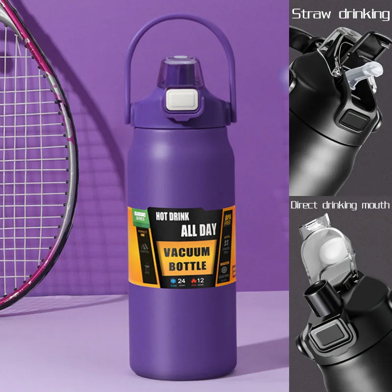 زجاجة حرارية من الفولاذ المقاوم للصدأ بسعة 2.5 لتر، ماء حراري محمول بسعة 2500 مل، كوب حراري معزول بسعة 2 لتر، 84 أونصة