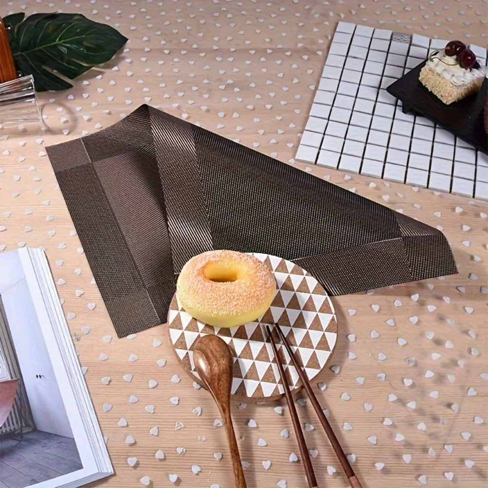 مفارش طاولة طعام المطبخ، مقاومة للحرارة، مضادة للانزلاق، قابلة للغسل، مصنوعة من مادة البولي فينيل كلوريد، سهلة التنظيف