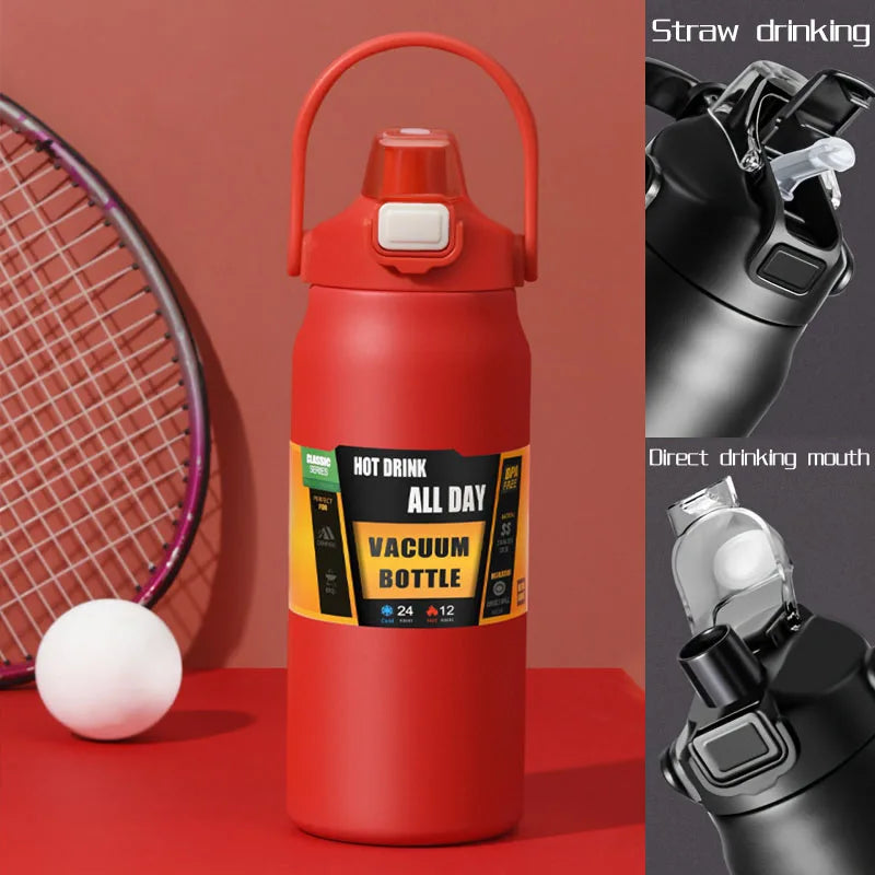 زجاجة حرارية من الفولاذ المقاوم للصدأ بسعة 2.5 لتر، ماء حراري محمول بسعة 2500 مل، كوب حراري معزول بسعة 2 لتر، 84 أونصة