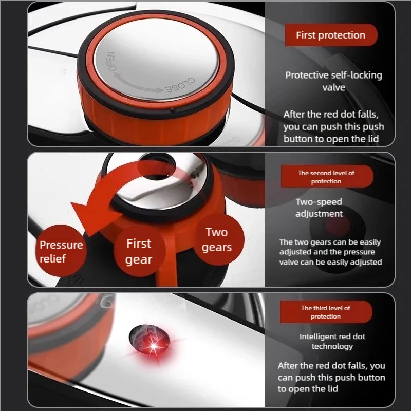 قدر طهي احترافي سريع التسخين مصنوع من الفولاذ المقاوم للصدأ 304 بسعة 4 لتر/6 لتر/8 لتر/10 لتر/12 لتر للتخييم والعائلة والمنزل