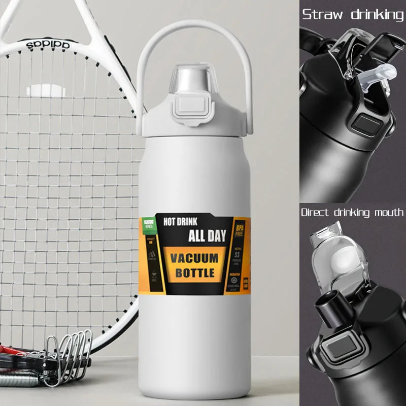 زجاجة حرارية من الفولاذ المقاوم للصدأ بسعة 2.5 لتر، ماء حراري محمول بسعة 2500 مل، كوب حراري معزول بسعة 2 لتر، 84 أونصة