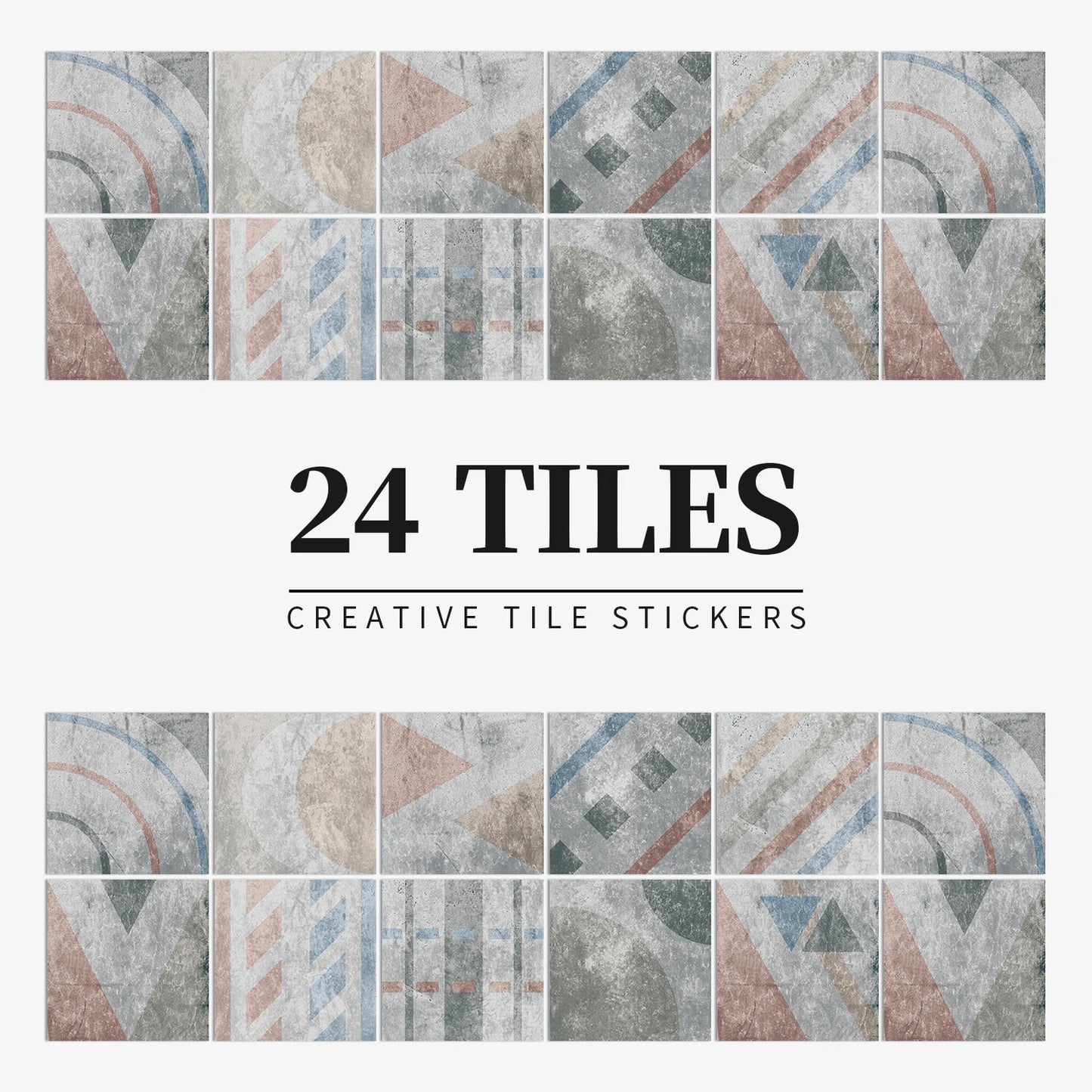 24 قطعة/مجموعة ملصقات بلاط بألوان فاتحة ملصقات حائط للمطبخ والحمام وتجديد المنزل ورق حائط مقاوم للماء ذاتي اللصق
