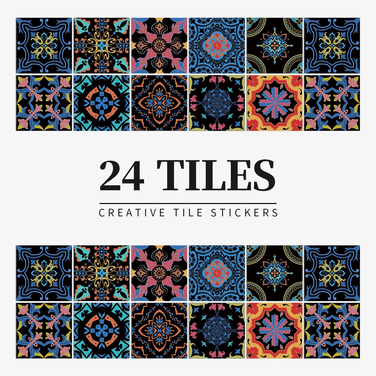 24 قطعة/مجموعة ملصقات بلاط بألوان فاتحة ملصقات حائط للمطبخ والحمام وتجديد المنزل ورق حائط مقاوم للماء ذاتي اللصق