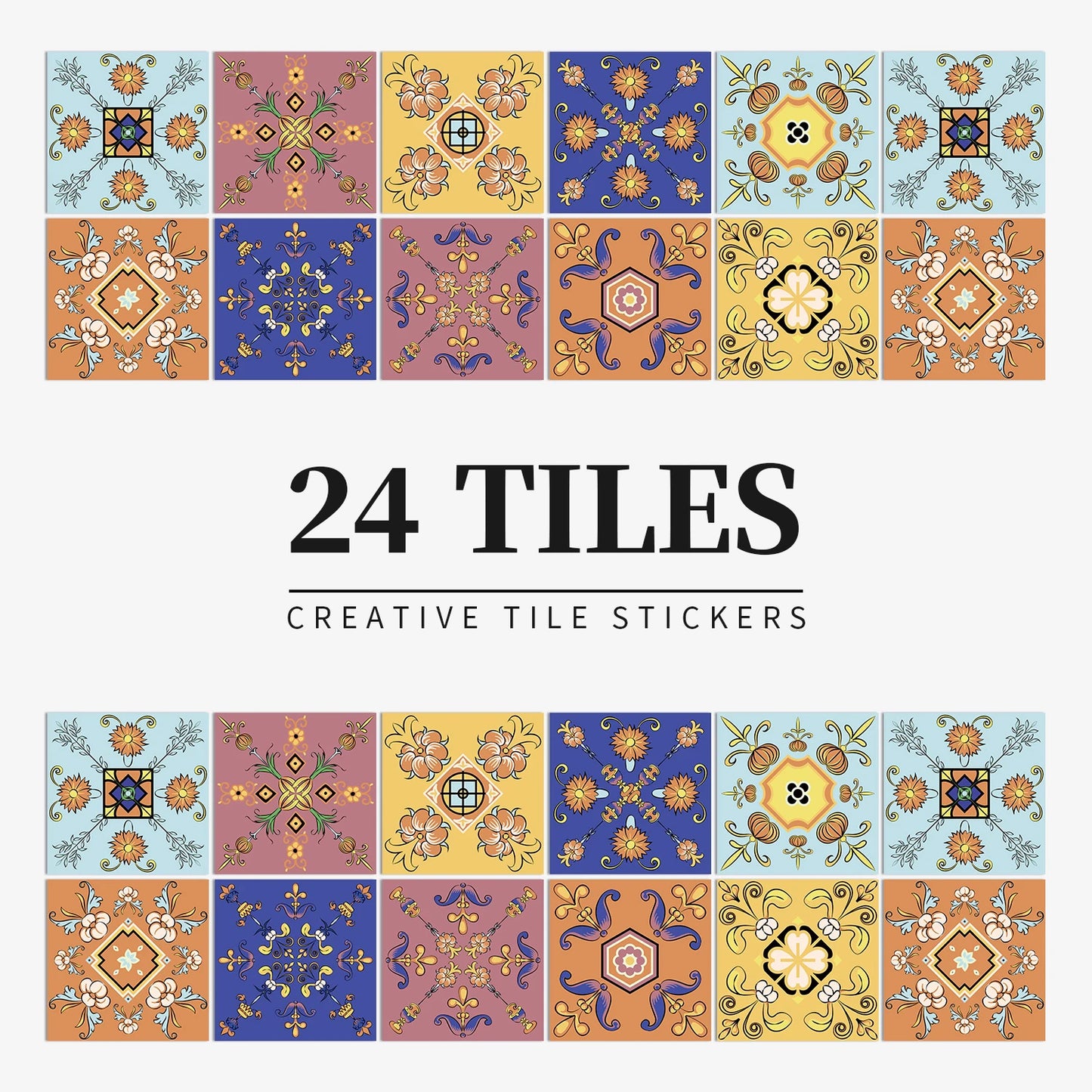 24 قطعة/مجموعة ملصقات بلاط بألوان فاتحة ملصقات حائط للمطبخ والحمام وتجديد المنزل ورق حائط مقاوم للماء ذاتي اللصق