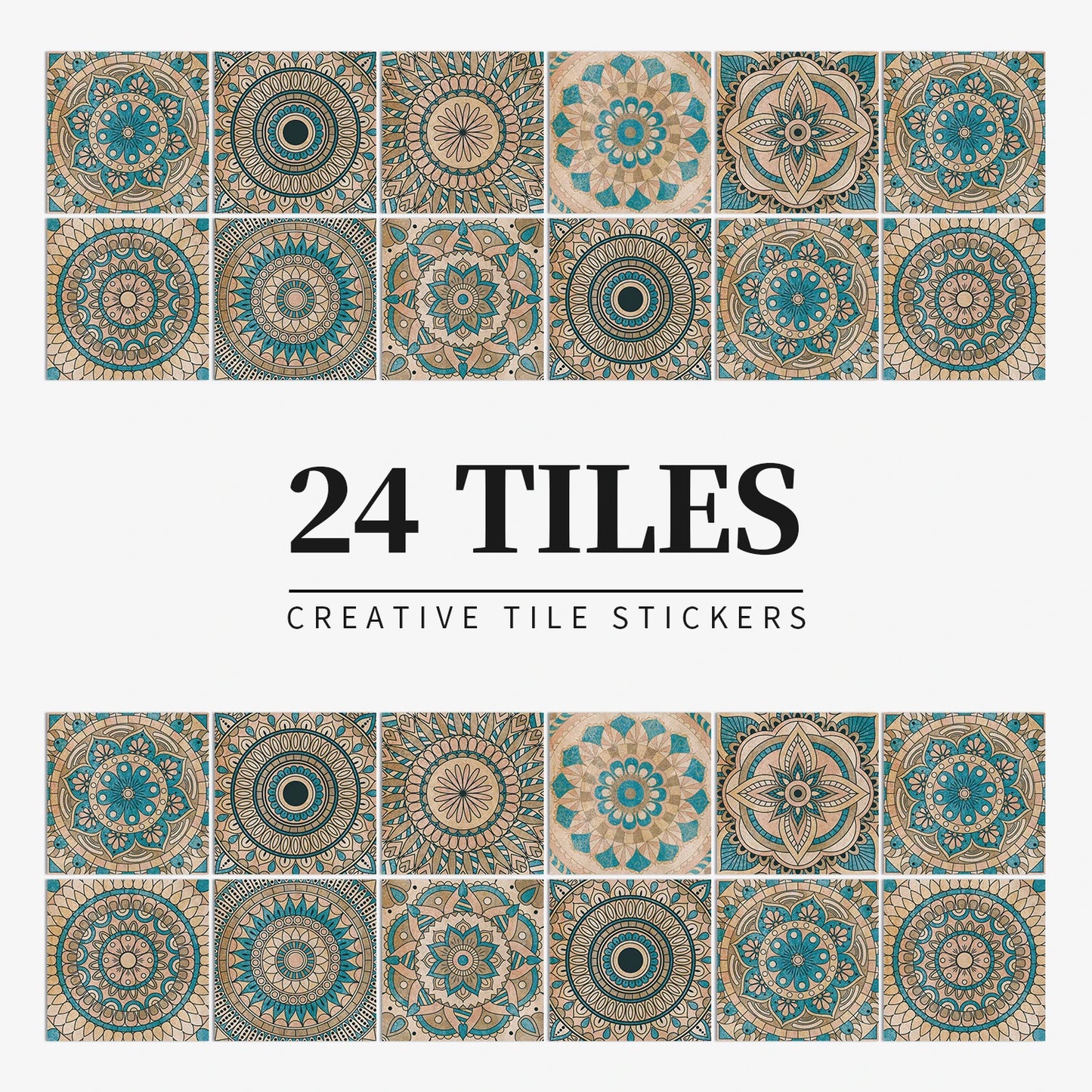 24 قطعة/مجموعة ملصقات بلاط بألوان فاتحة ملصقات حائط للمطبخ والحمام وتجديد المنزل ورق حائط مقاوم للماء ذاتي اللصق