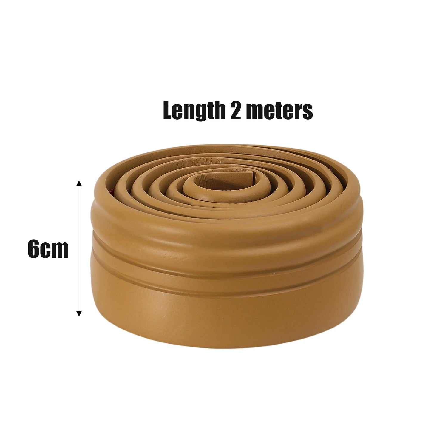 6/2 متر مقاوم للماء، خط حواف ذاتي اللصق، ملصقات حائط ثلاثية الأبعاد سميكة، ديكورات مضادة للتصادم، خط زاوية للأطفال