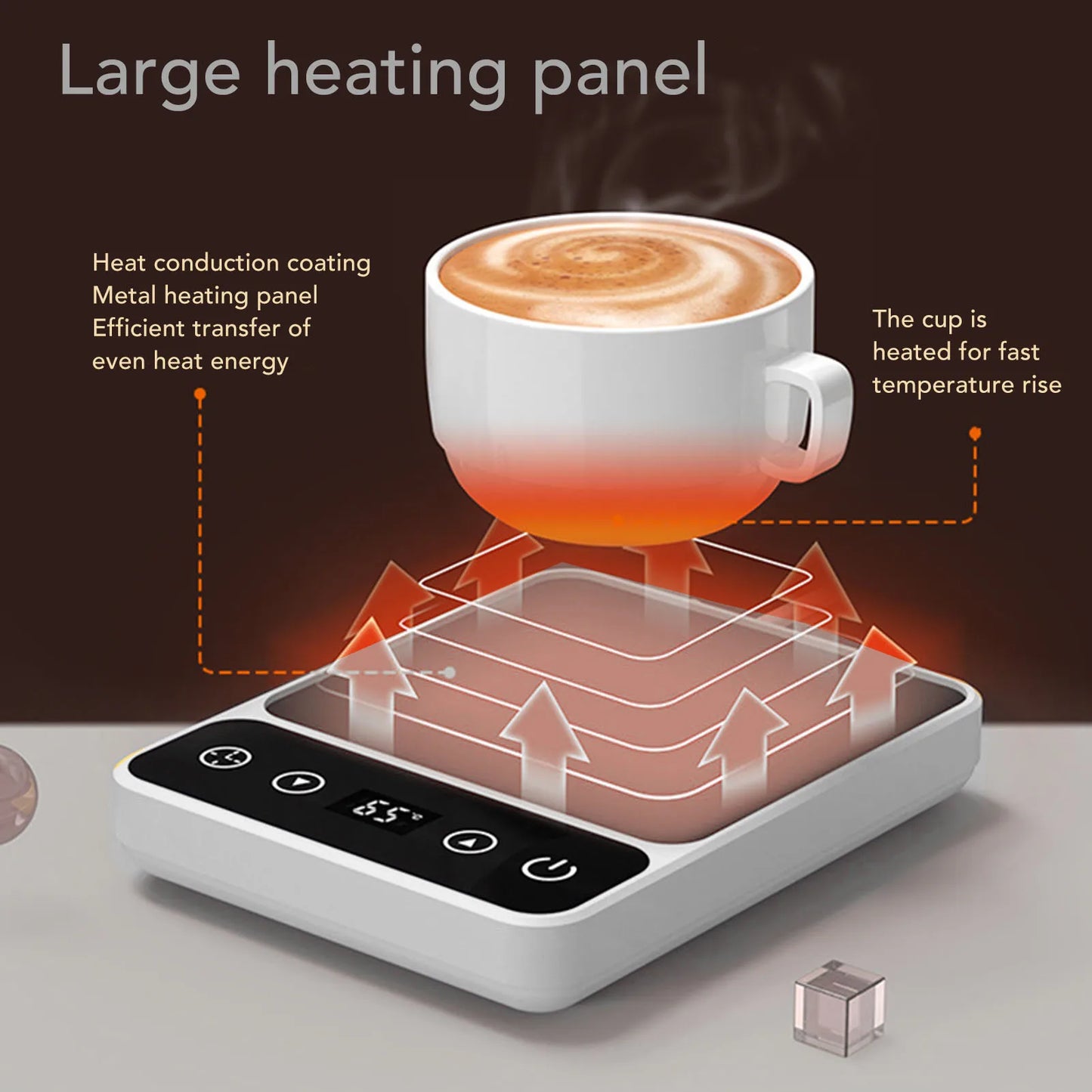سخان أكواب كهربائي، 9 أوضاع لتسخين الأكواب، درجة حرارة ثابتة، إيقاف تلقائي، تسخين متساوٍ، سخان أكواب مكتبي، قابس أمريكي 110-120 فولت