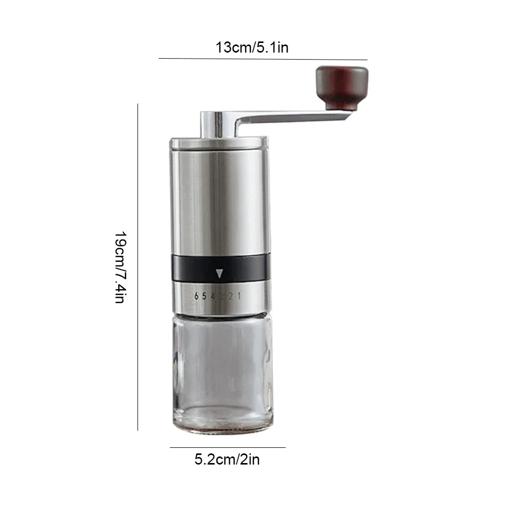 مطحنة قهوة يدوية عالية الجودة مع قلب طحن سيراميكي، أدوات طحن قهوة منزلية محمولة قابلة للتعديل