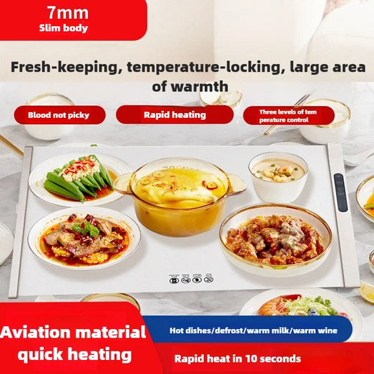 لوح تسخين كهربائي متعدد الوظائف قابل للطي 110 فولت 220 فولت لتسخين المشروبات، مناسب لطاولة الطعام المنزلية والفنادق وأطباق تسخين الوجبات