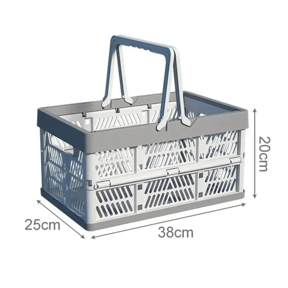 سلة تخزين قابلة للطي، سلة تخزين كبيرة قابلة للطي مع مقبض للمطبخ وغرفة المعيشة وتنظيم سطح المكتب
