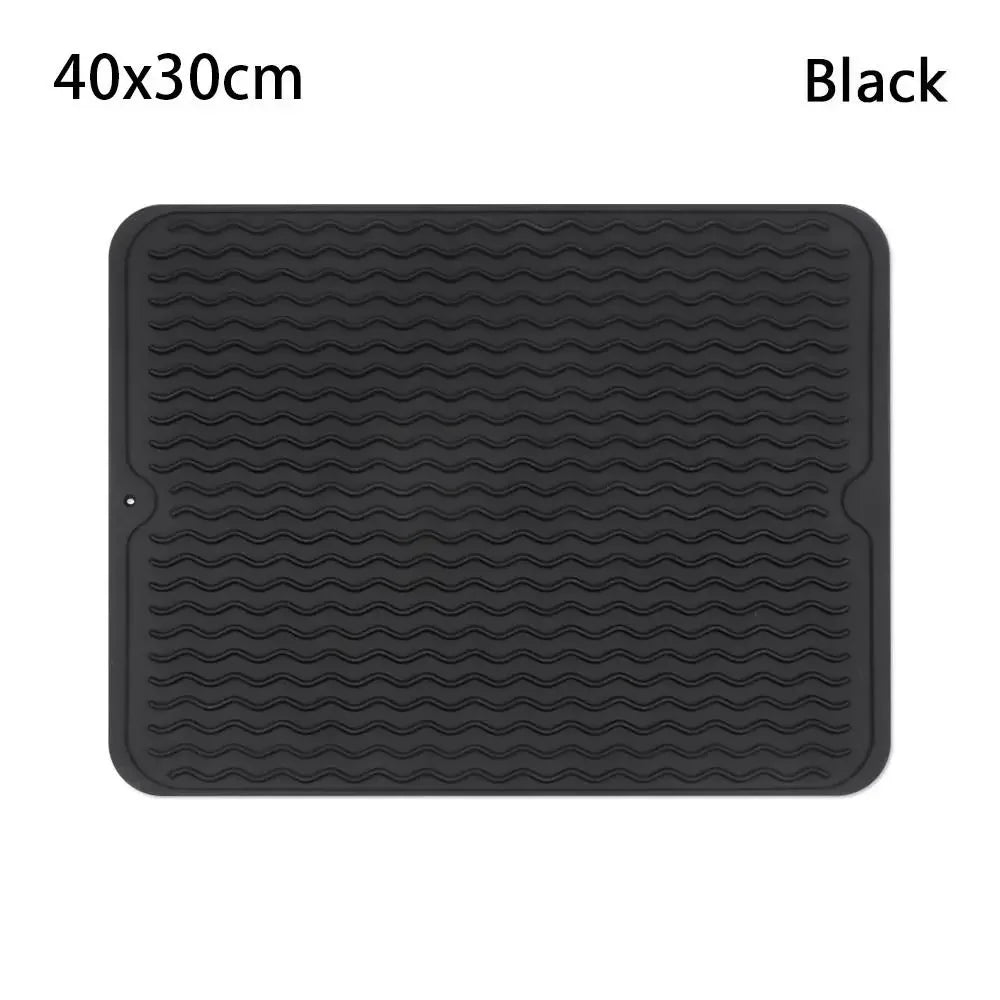 1 قطعة من وسادات تجفيف موجة من السيليكون، حصيرة تجفيف جديدة غير قابلة للانزلاق، حامل أطباق، مفرش طاولة، مفرش مطبخ قابل للطي، وسادة عزل حراري