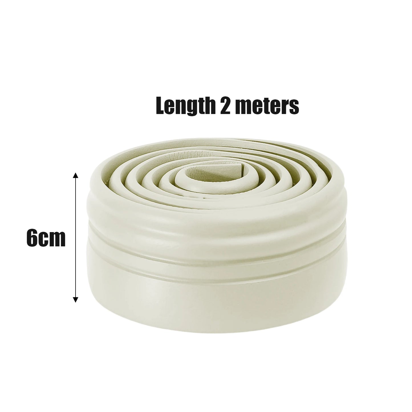 6/2 متر مقاوم للماء، خط حواف ذاتي اللصق، ملصقات حائط ثلاثية الأبعاد سميكة، ديكورات مضادة للتصادم، خط زاوية للأطفال