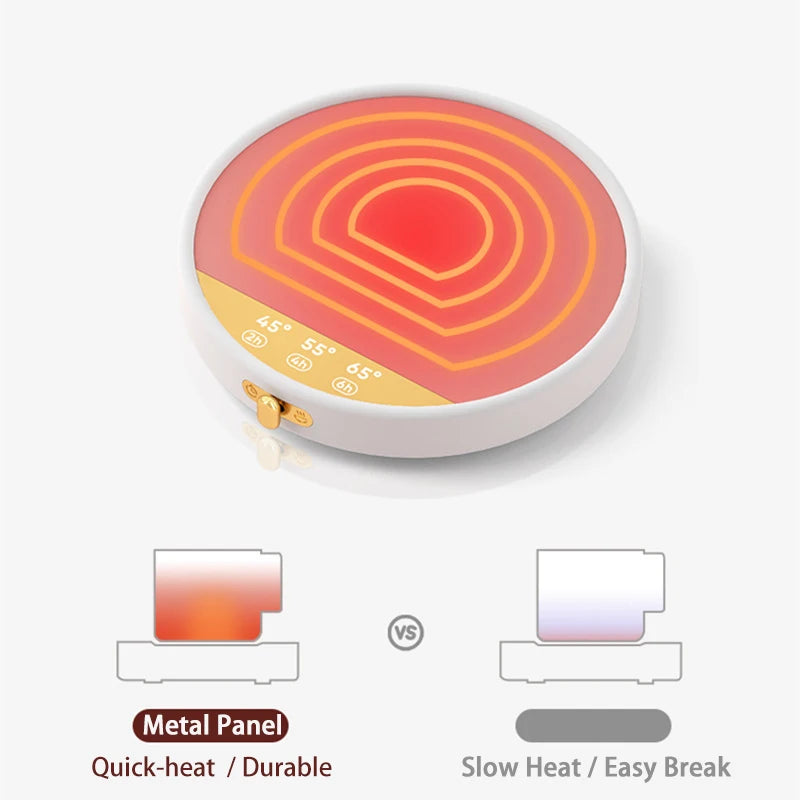 سخان أكواب قهوة ذكي مزود بمؤقت للاستخدام على مكتب العمل، سخان مشروبات كهربائي للكاكاو والشاي والماء والحليب، 3 إعدادات لدرجة الحرارة