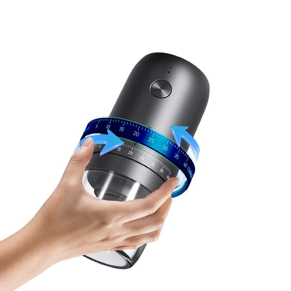 مطحنة حبوب قهوة كهربائية محمولة جديدة بمنفذ USB مزودة بـ 40 ترسًا، مطاحن خارجية قابلة لإعادة الشحن، آلة قهوة منزلية صغيرة