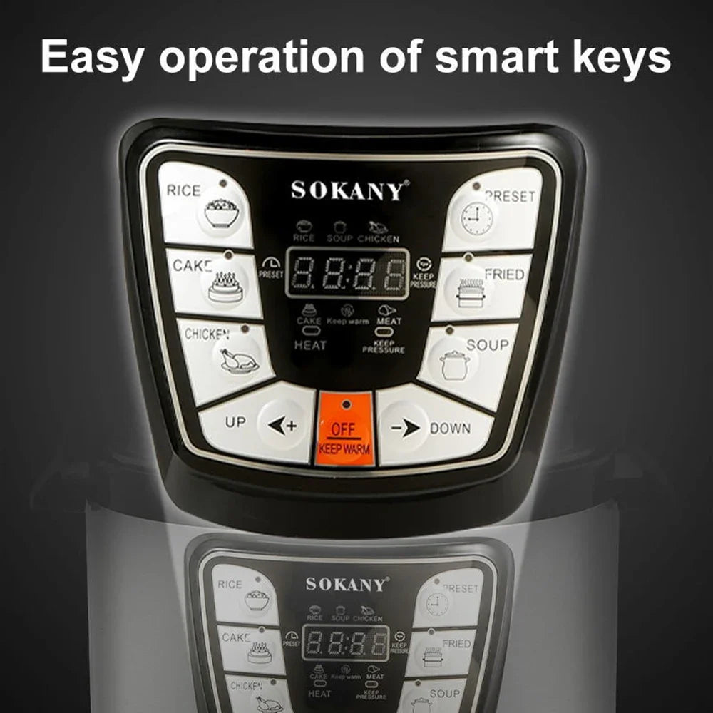 قدر ضغط كهربائي، قدر طهي سريع بالبخار، تسخين متساوٍ، بطانة غير لاصقة، قدر طهي بالبخار، حبوب، قدر طهي متعدد الاستخدامات