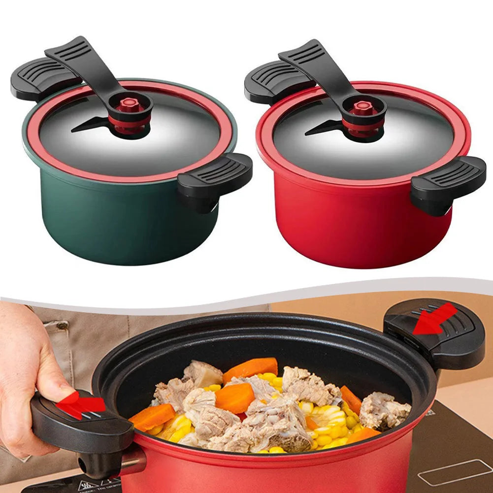 قدر ضغط سعة 3.5 لتر مع طلاء غير لاصق للمطبخ، قدر حساء مضغوط مفرغ من الهواء، قدر يخنة، قدر ضغط مايكروفون