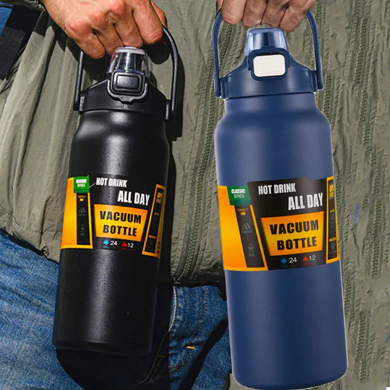 زجاجة حرارية من الفولاذ المقاوم للصدأ بسعة 2.5 لتر، ماء حراري محمول بسعة 2500 مل، كوب حراري معزول بسعة 2 لتر، 84 أونصة