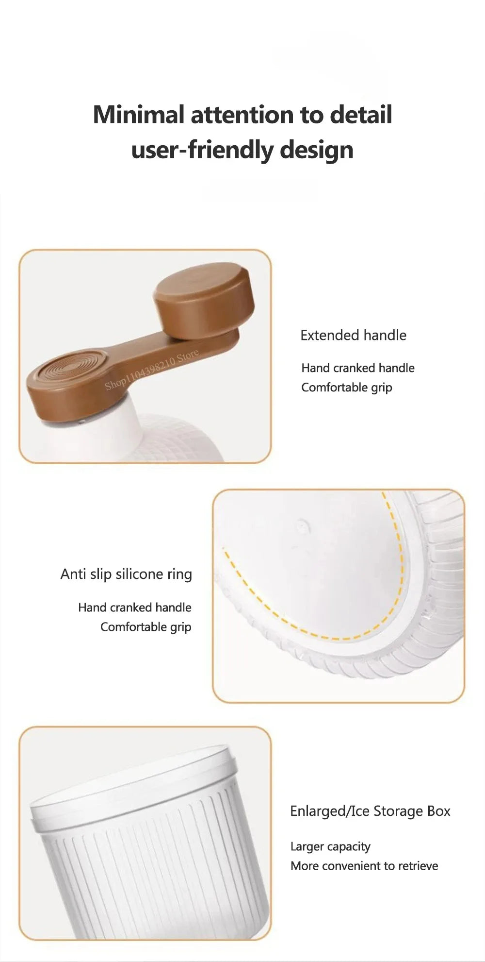 آلة صنع العصائر اليدوية صغيرة الحجم للاستخدام المنزلي مع قالب مكعبات الثلج وآلة تكسير الثلج اليدوية للمطبخ