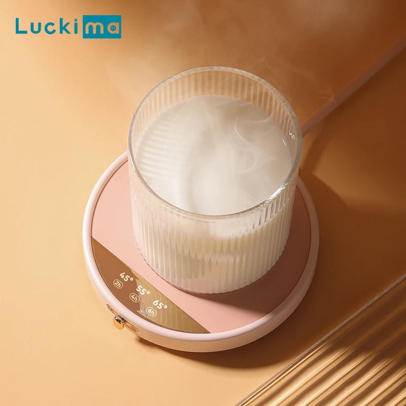 سخان أكواب قهوة ذكي مزود بمؤقت للاستخدام على مكتب العمل، سخان مشروبات كهربائي للكاكاو والشاي والماء والحليب، 3 إعدادات لدرجة الحرارة