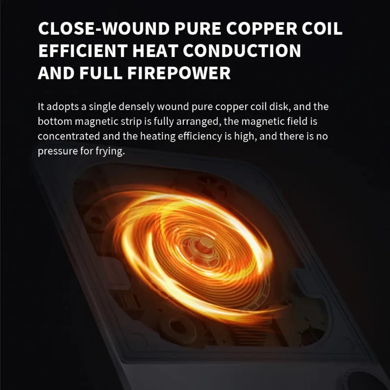 طباخ حثي رفيع للغاية من شاومي ميجيا، بقوة 2100 واط، طباخ حثي ذكي للمنزل، طباخ حثي رفيع للغاية بسمك 23 مم، متصل بتطبيق ميجيا