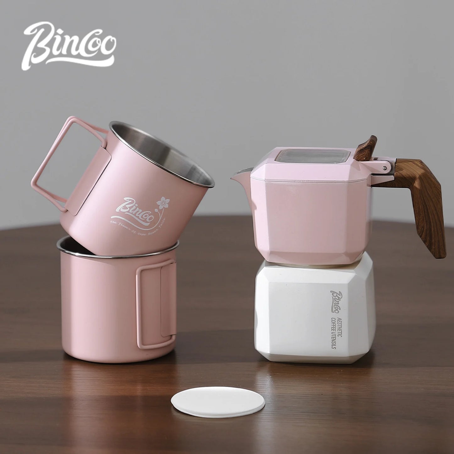 وعاء موكا مزدوج الصمام من بينكو، وعاء قهوة مربع، وعاء إسبريسو، مجموعة ماكينة استخلاص القهوة للمنزل والمكتب، موقد كهربائي 220 فولت