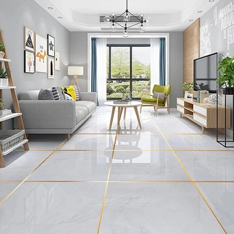 ملصق حائط مقاوم للماء لحافة الأرضية باللون الذهبي/الفضي، ديكور لوصلات السقف، شريط بلاط ذاتي اللصق، طول 1968.5 بوصة