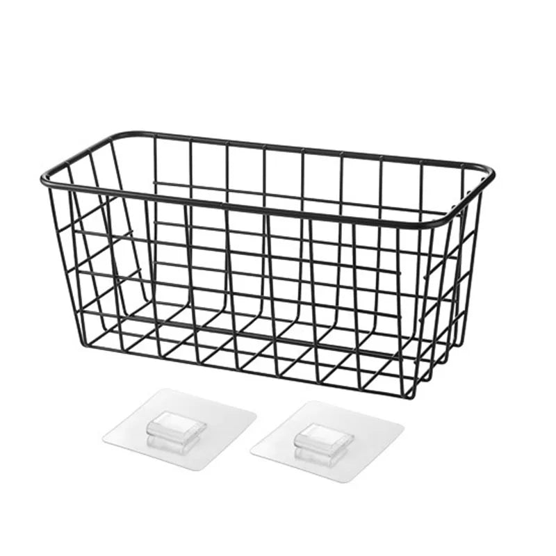رف تخزين المطبخ، توابل الحمام، سلة تخزين خالية من الثقوب، مكتب، غرفة نوم، رف حائط الحمام، سلة معلقة