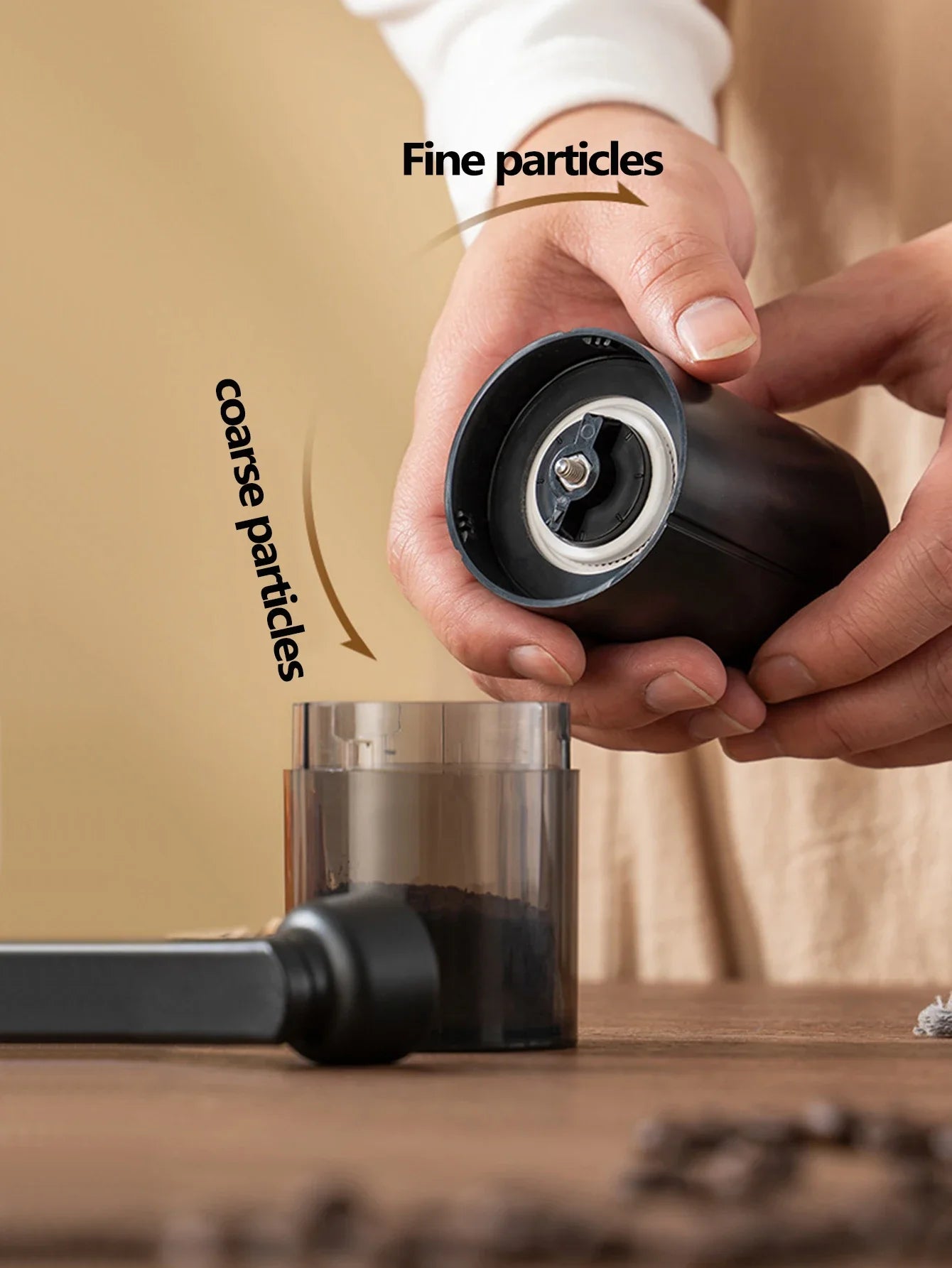 مطحنة قهوة يدوية واحدة، مطحنة محمولة للاستخدام المنزلي والسفر في الهواء الطلق، مطحنة قهوة يدوية بمقبض قابل للتعديل