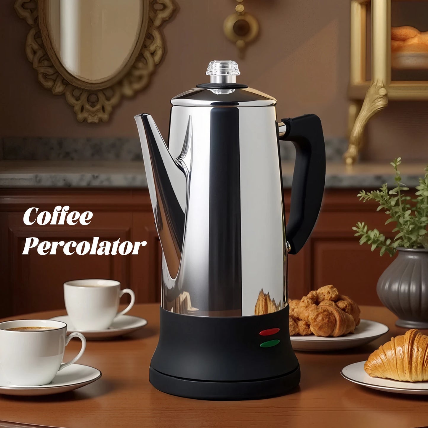ماكينة تحضير القهوة الكهربائية من الفولاذ المقاوم للصدأ، ماكينة تحضير القهوة، 12 كوبًا، غلاية تنقيط، ماكينة إسبريسو، أدوات مطبخ منزلية