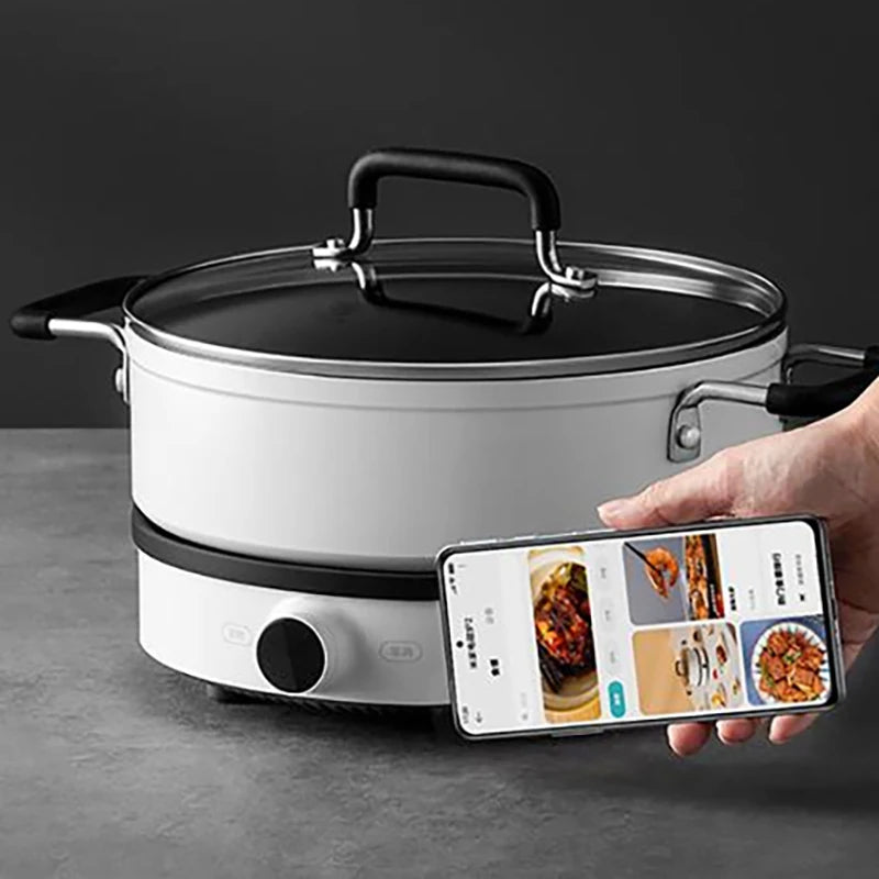 طباخ حثي شاومي ميجيا 2 للمنزل بقوة 2100 واط و99 ترسًا وقوة قابلة للتعديل وتسخين مستمر منخفض الطاقة وشاشة OLED للمطبخ