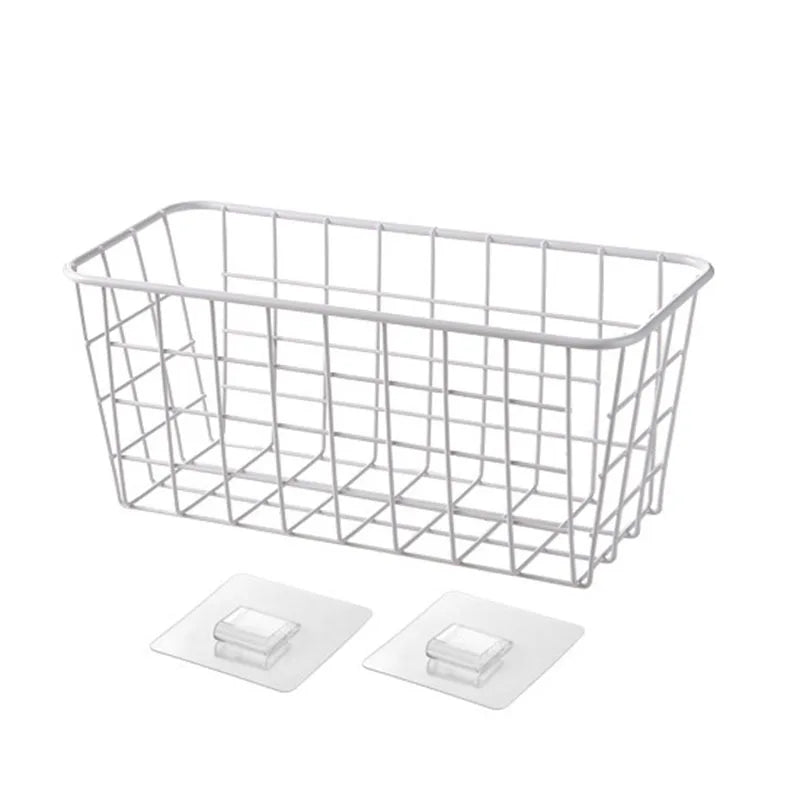 رف تخزين المطبخ، توابل الحمام، سلة تخزين خالية من الثقوب، مكتب، غرفة نوم، رف حائط الحمام، سلة معلقة