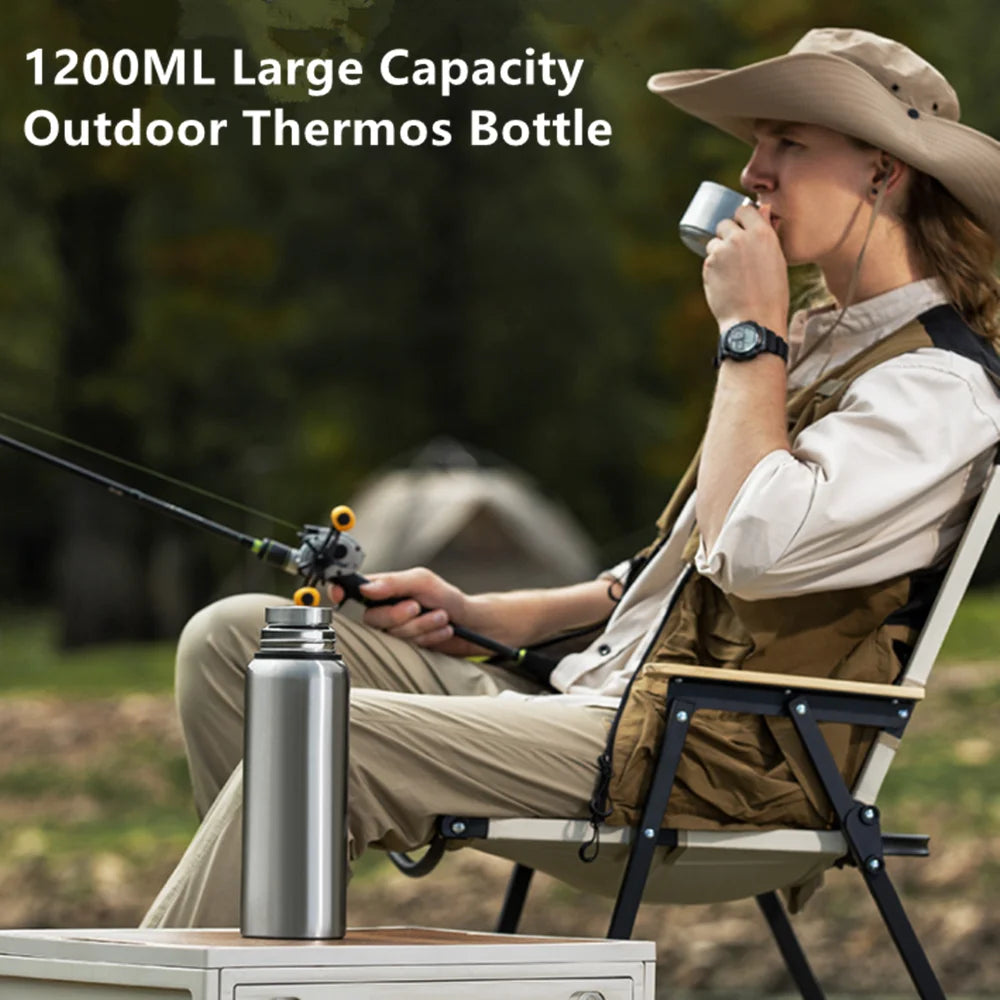 زجاجة ترمس ذكية 1200 مل مع شاشة عرض درجة الحرارة للحفاظ على الماء البارد والساخن وزجاجة ترمس للشاي والماء وزجاجة مياه رياضية خارجية