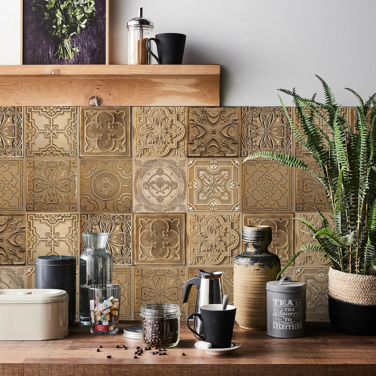 24 قطعة/مجموعة ملصقات بلاط بألوان فاتحة ملصقات حائط للمطبخ والحمام وتجديد المنزل ورق حائط مقاوم للماء ذاتي اللصق