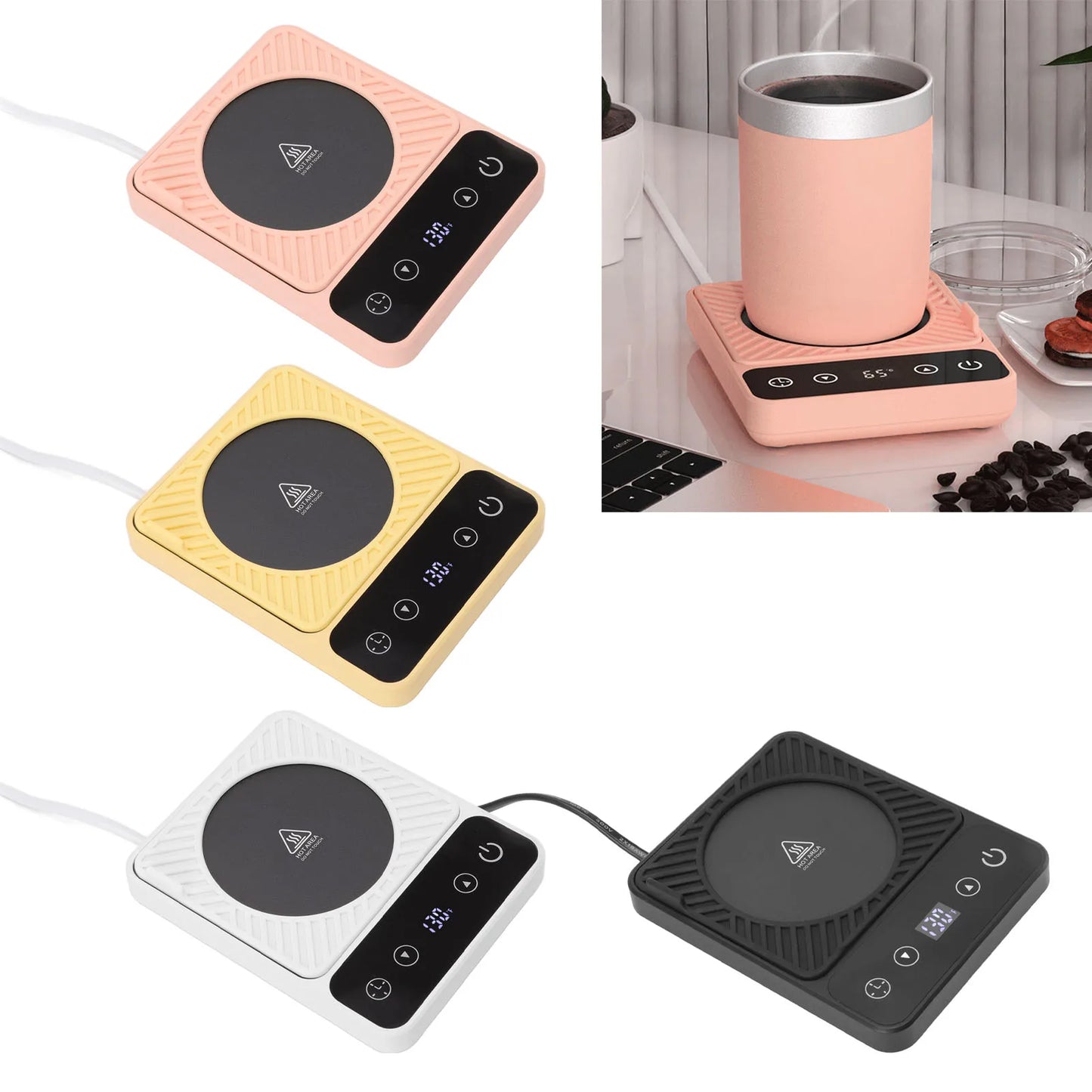 سخان أكواب كهربائي، 9 أوضاع لتسخين الأكواب، درجة حرارة ثابتة، إيقاف تلقائي، تسخين متساوٍ، سخان أكواب مكتبي، قابس أمريكي 110-120 فولت