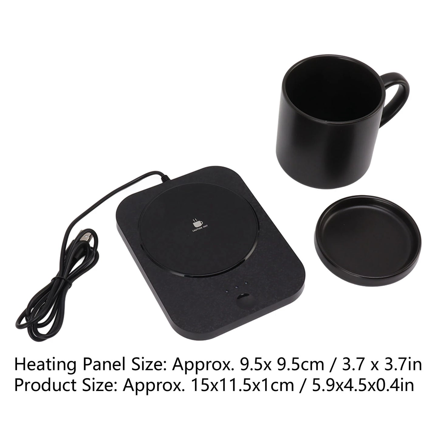 سخان كهربائي ذكي لأكواب القهوة مع تدفئة ثابتة 55 درجة مئوية ومصدر طاقة USB وكوب سيراميك للمكتب 5 فولت