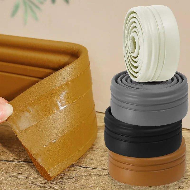 6/2 متر مقاوم للماء، خط حواف ذاتي اللصق، ملصقات حائط ثلاثية الأبعاد سميكة، ديكورات مضادة للتصادم، خط زاوية للأطفال