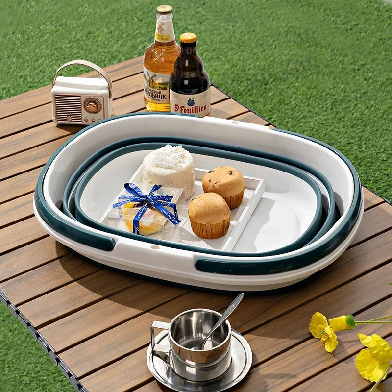 دلو غسيل قابل للطي، دلو ممسحة، مسكن مزدوج مربع محمول باليد، تخزين محمول، سلة ملابس متسخة متعددة الأغراض