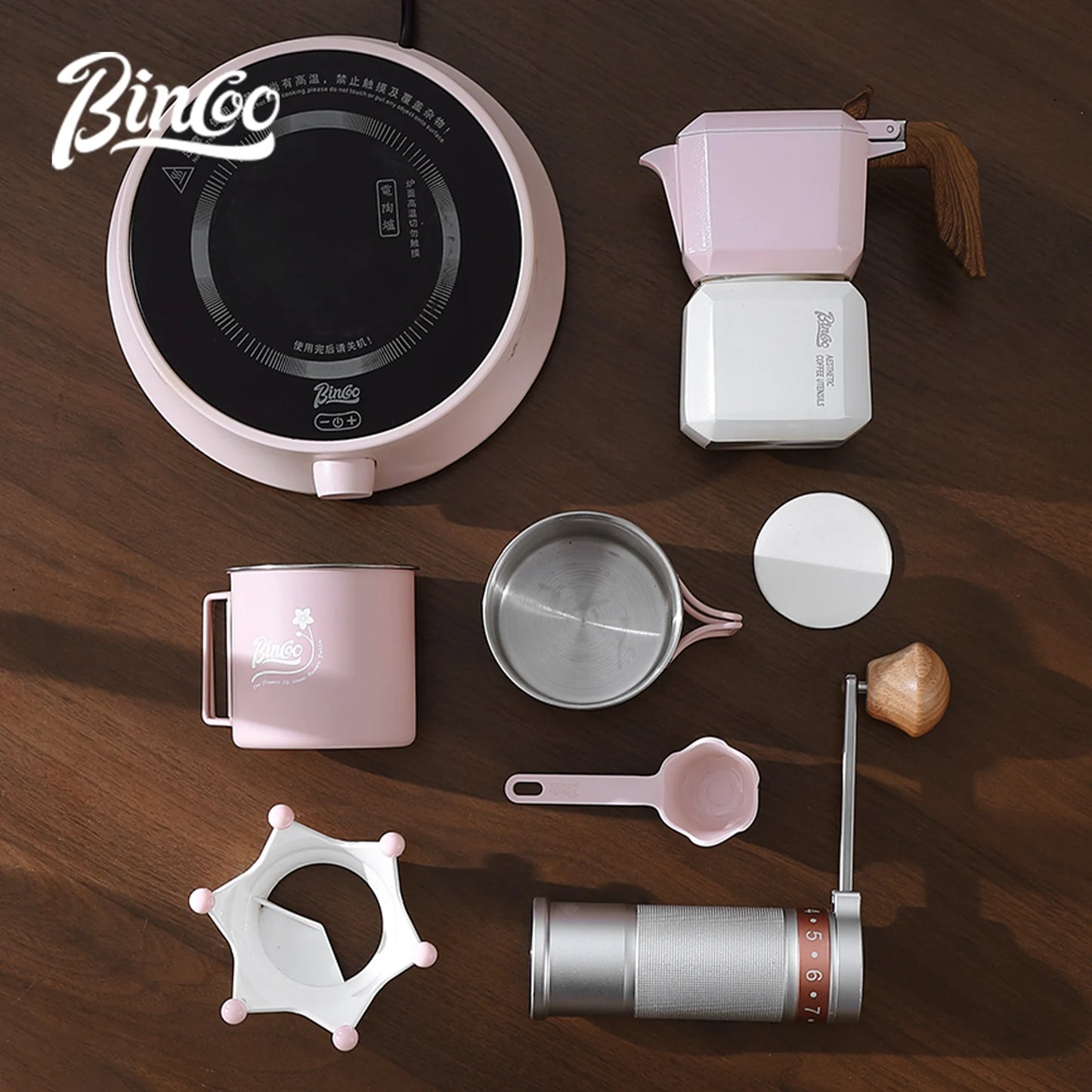 وعاء موكا مزدوج الصمام من بينكو، وعاء قهوة مربع، وعاء إسبريسو، مجموعة ماكينة استخلاص القهوة للمنزل والمكتب، موقد كهربائي 220 فولت