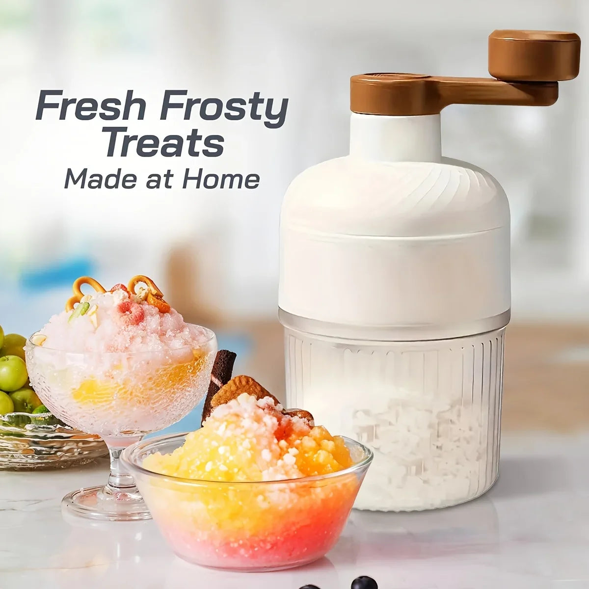 آلة حلاقة ثلج كبيرة متعددة الوظائف وآلة سلاش | آلة عصائر يدوية، كسارة ثلج، صانعة ثلج، مثالية