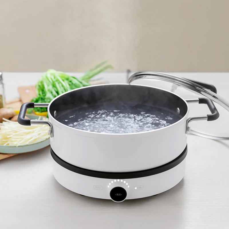 طباخ حثي شاومي ميجيا 2 للمنزل بقوة 2100 واط و99 ترسًا وقوة قابلة للتعديل وتسخين مستمر منخفض الطاقة وشاشة OLED للمطبخ