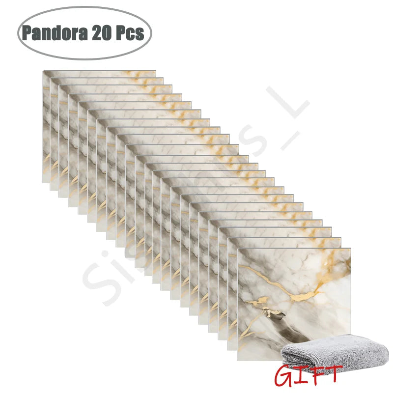 10-50 قطعة من ملصقات الحائط الرخامية المصنوعة من مادة البولي فينيل كلوريد ذاتية اللصق ملصق بلاط سميك للحمام وملصق أرضيات مقاوم للماء للمطبخ وديكور المنزل