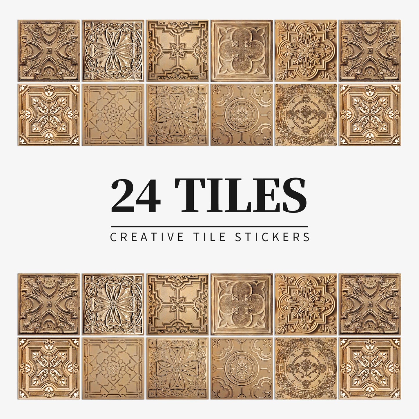 24 قطعة/مجموعة ملصقات بلاط بألوان فاتحة ملصقات حائط للمطبخ والحمام وتجديد المنزل ورق حائط مقاوم للماء ذاتي اللصق
